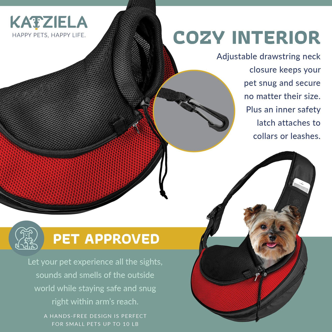 Expandable Sling Pet Carrier | Front Shoulder Bag for Small Pets