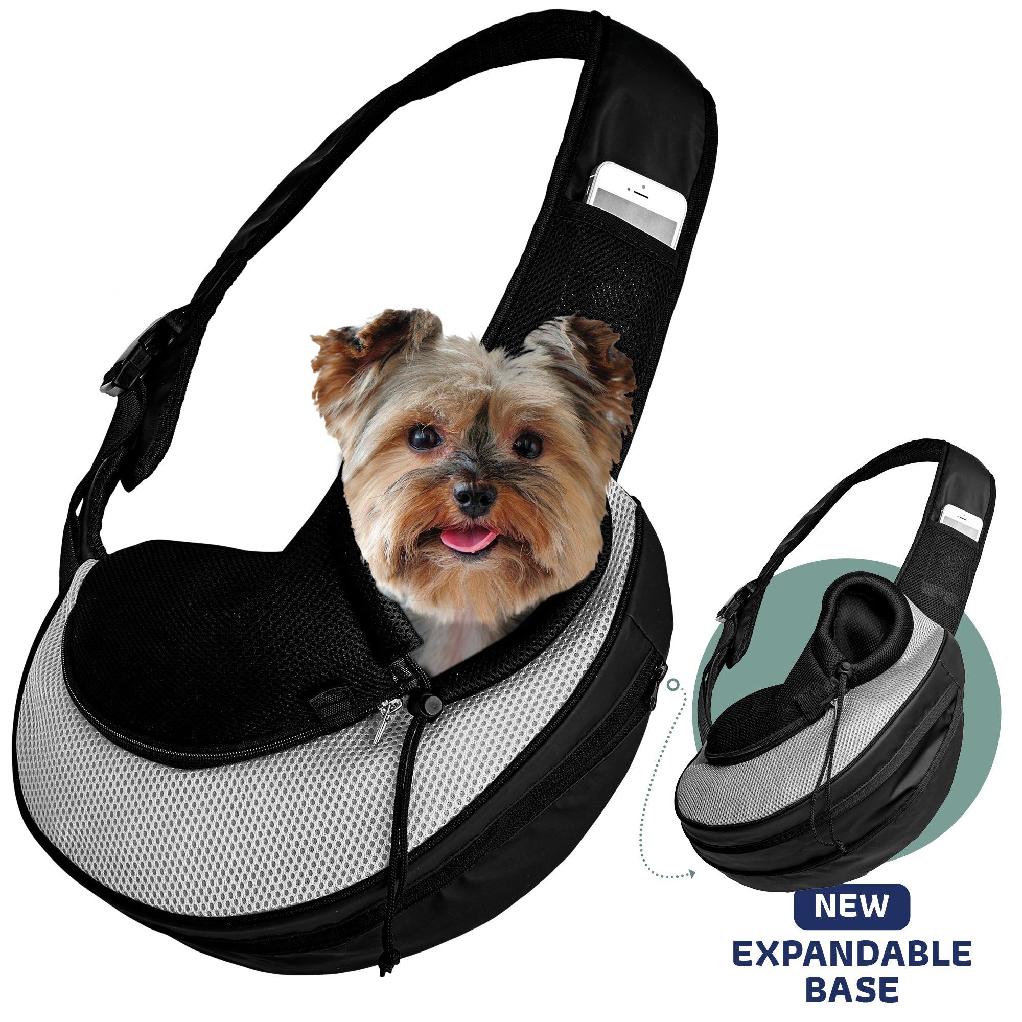 Expandable Sling Pet Carrier | Front Shoulder Bag for Small Pets