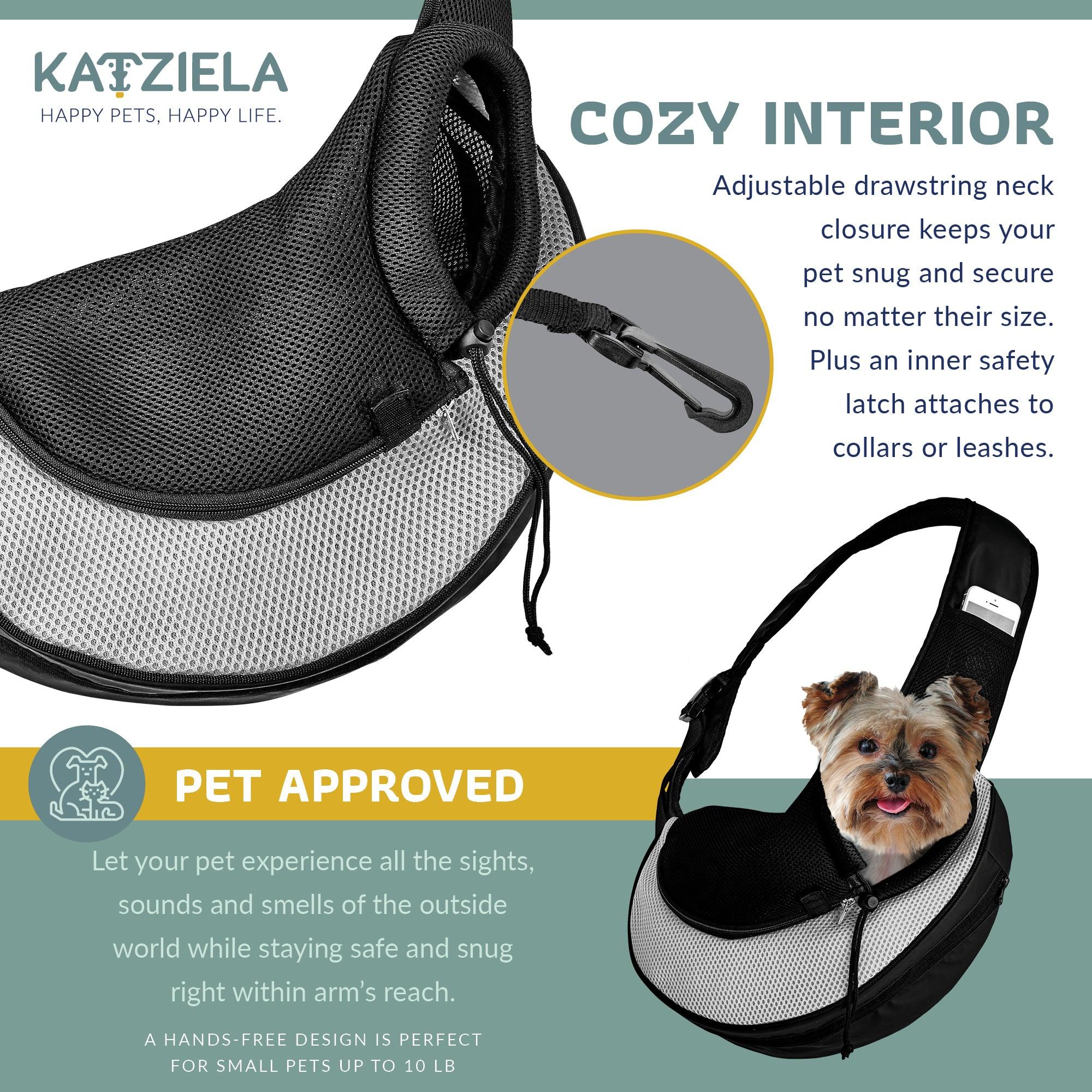 Expandable Sling Pet Carrier | Front Shoulder Bag for Small Pets