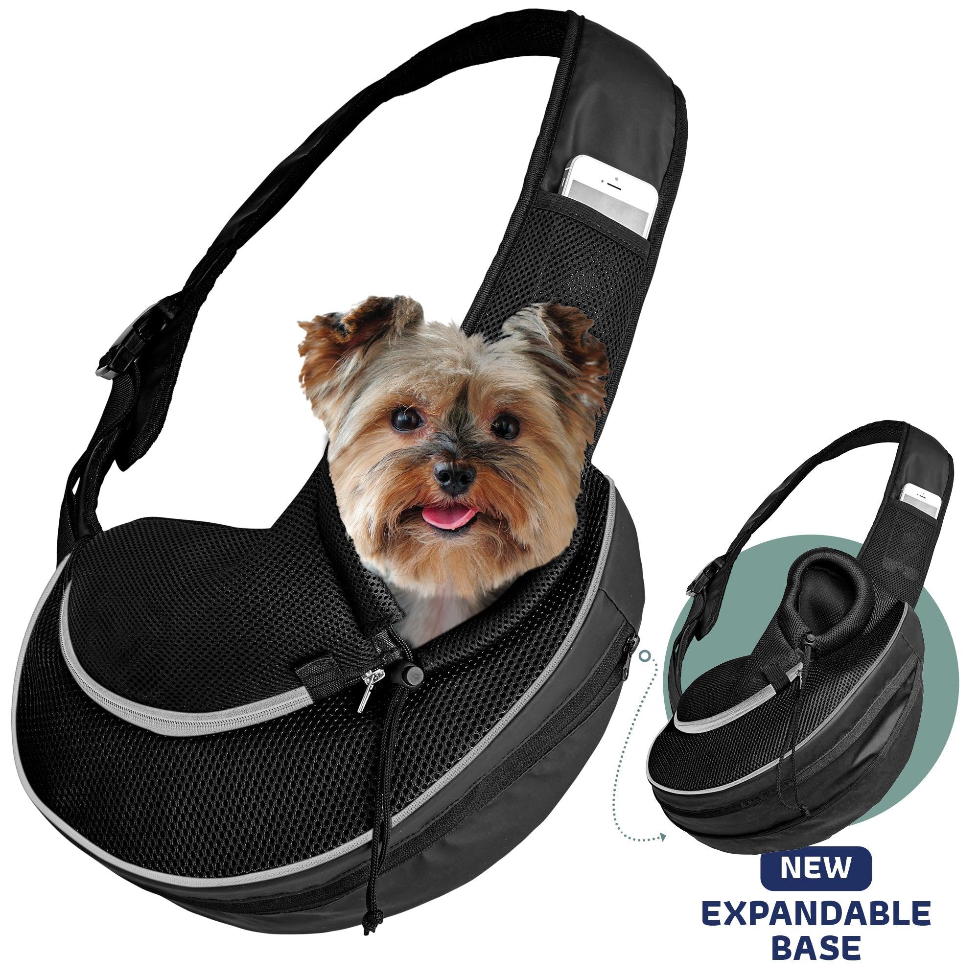 Expandable Sling Pet Carrier | Front Shoulder Bag for Small Pets