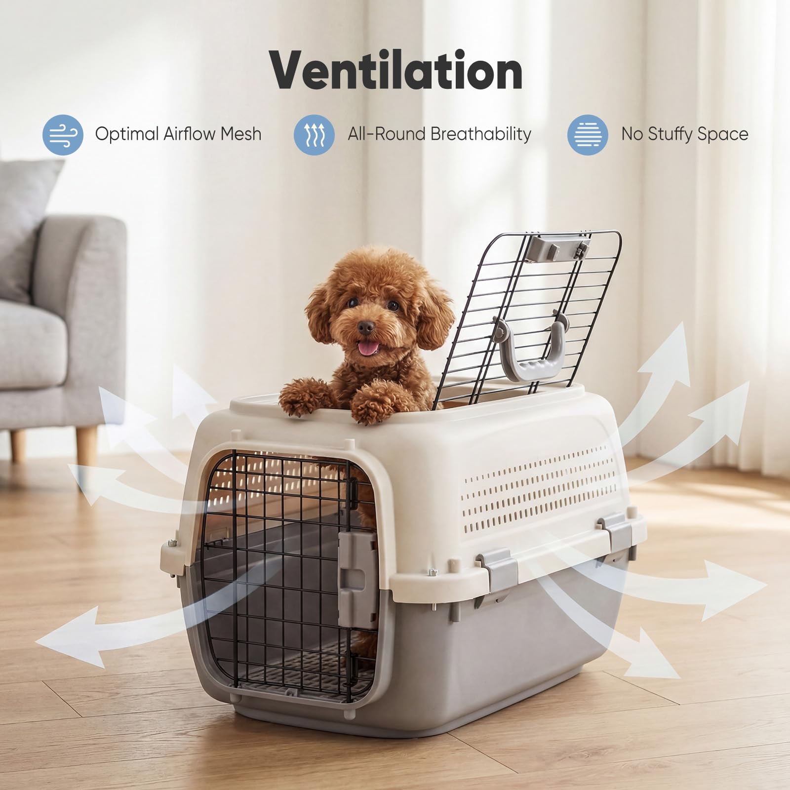 Airline-Approved Pet Carrier | Front & Top Load Travel Crate