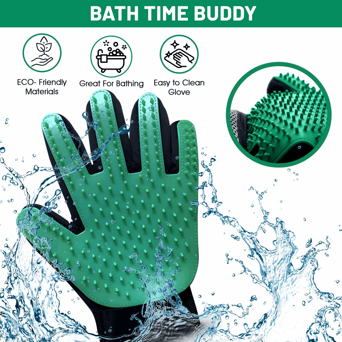 Silicone Pet Grooming Gloves – Deshedding & Massage