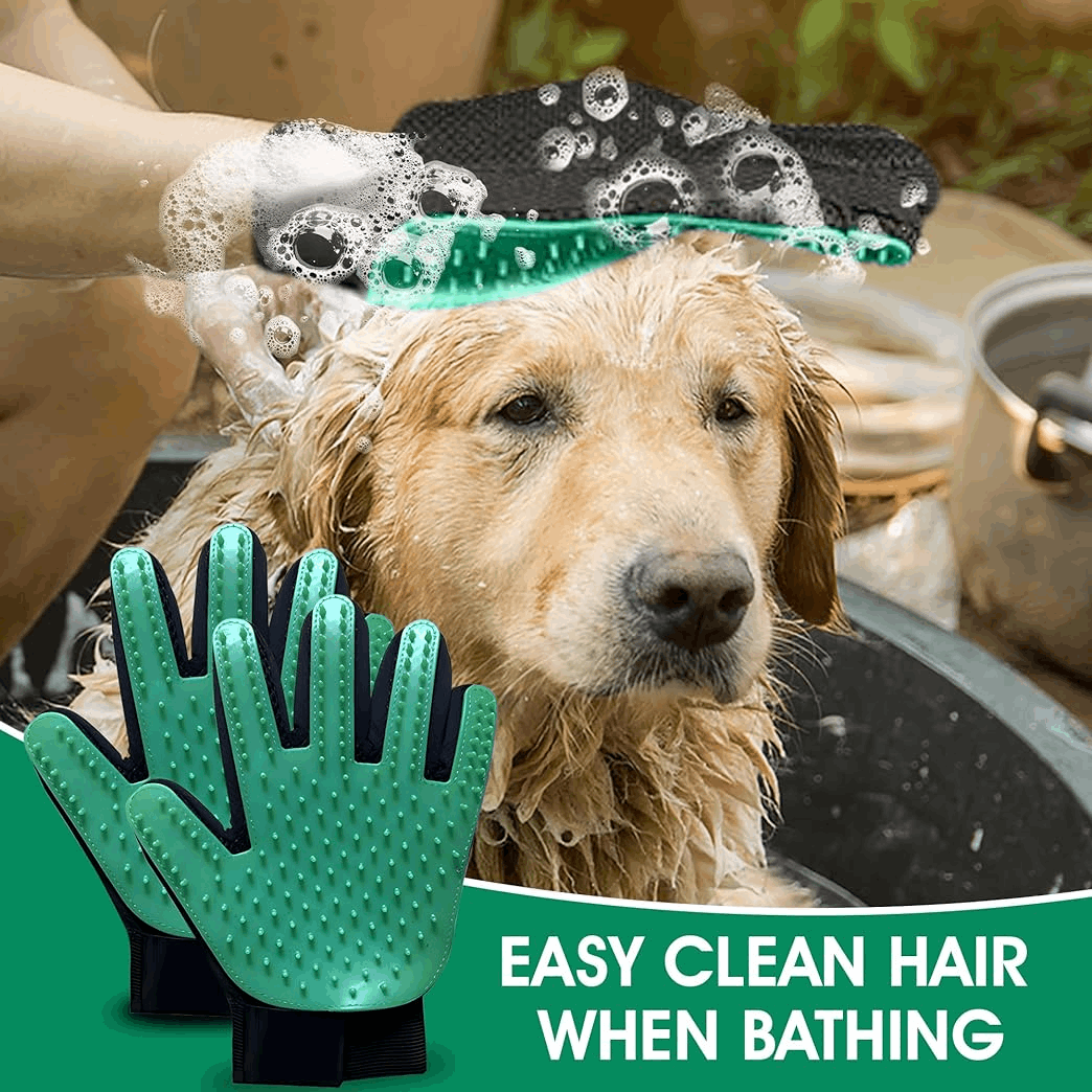 Silicone Pet Grooming Gloves – Deshedding & Massage