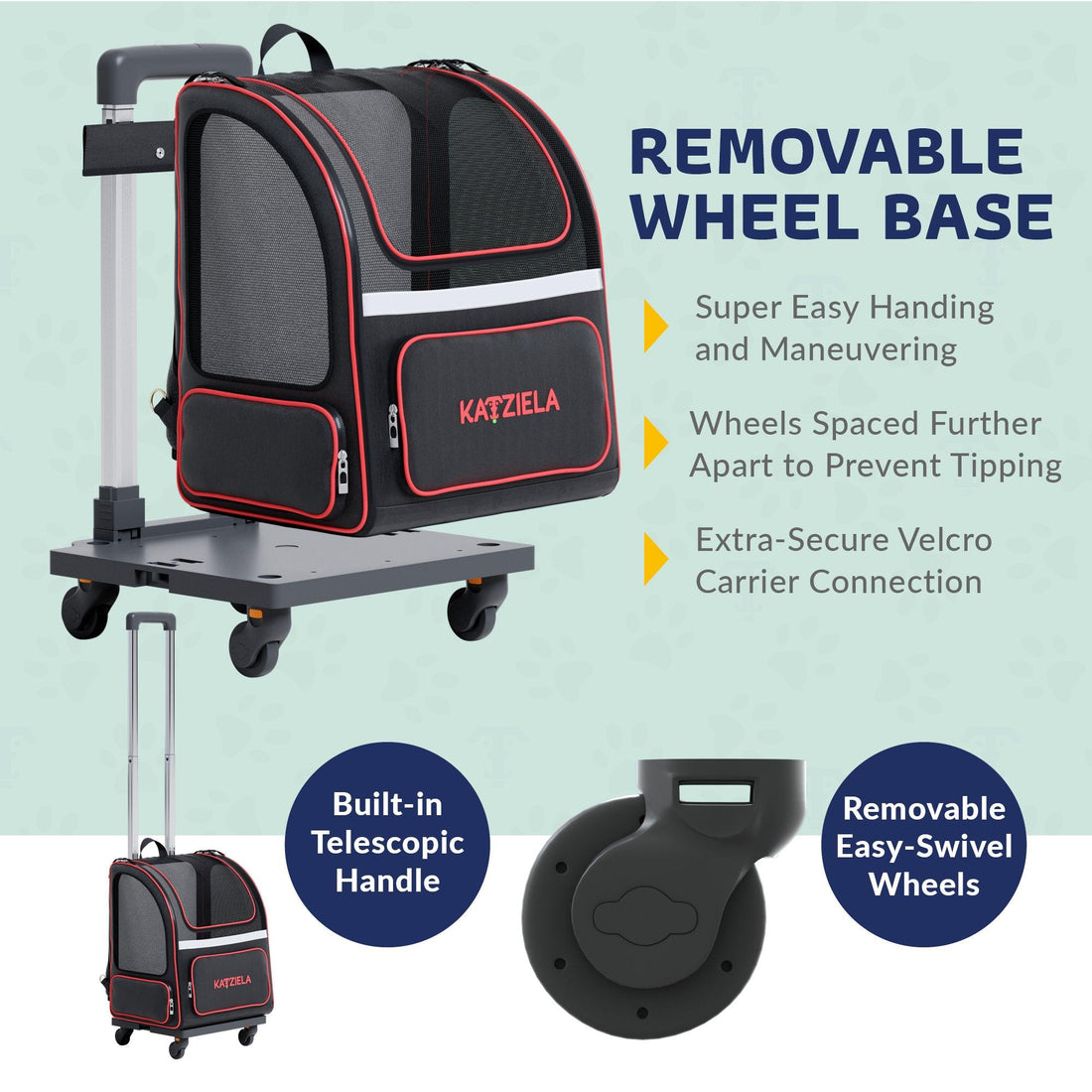 Hybrid Pet Backpack with Wheels | Rolling Travel Carrier