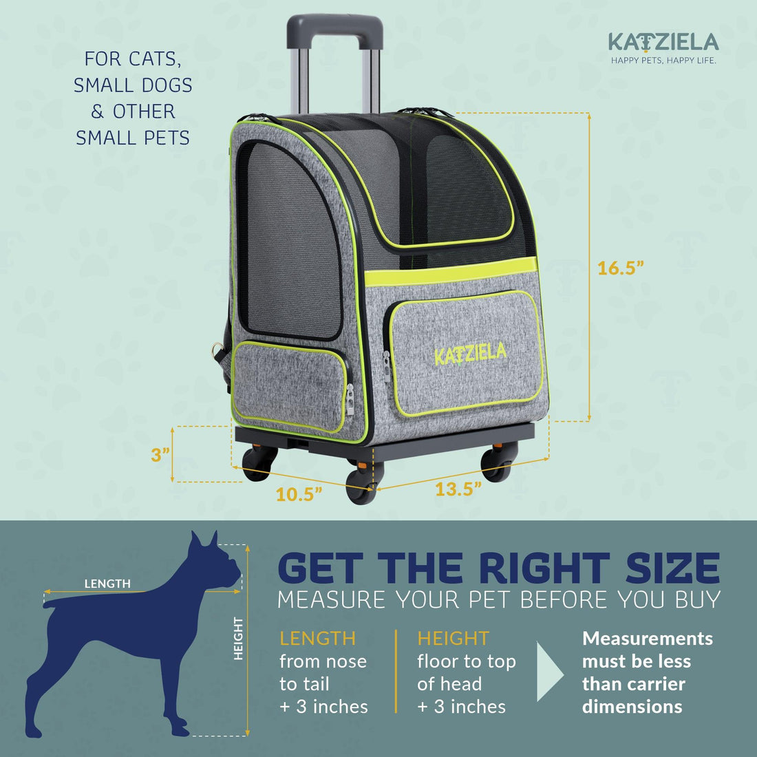 Hybrid Pet Backpack with Wheels | Rolling Travel Carrier