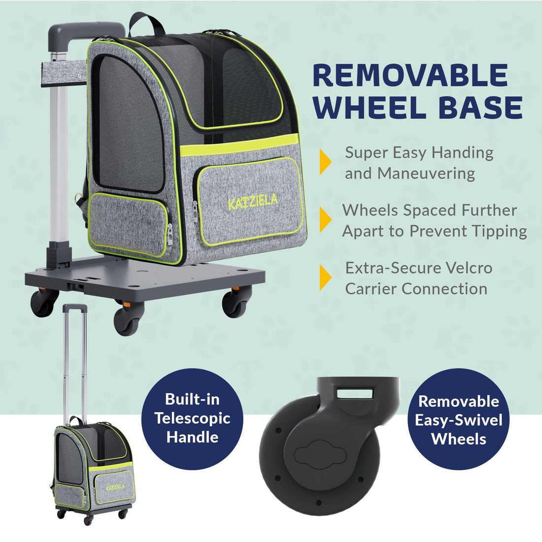 Hybrid Pet Backpack with Wheels | Rolling Travel Carrier