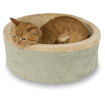 K&H Pet Products Thermo-Kitty Bed Indoor Heated Cat Bed – Safe, Energy Efficient & Washable