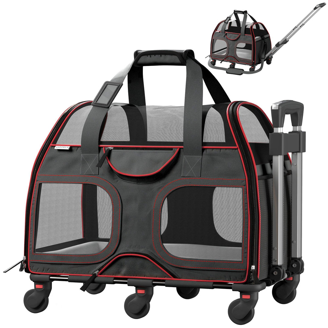 Luxury Rider Pet Carrier | Rolling Travel Carrier with Wheels