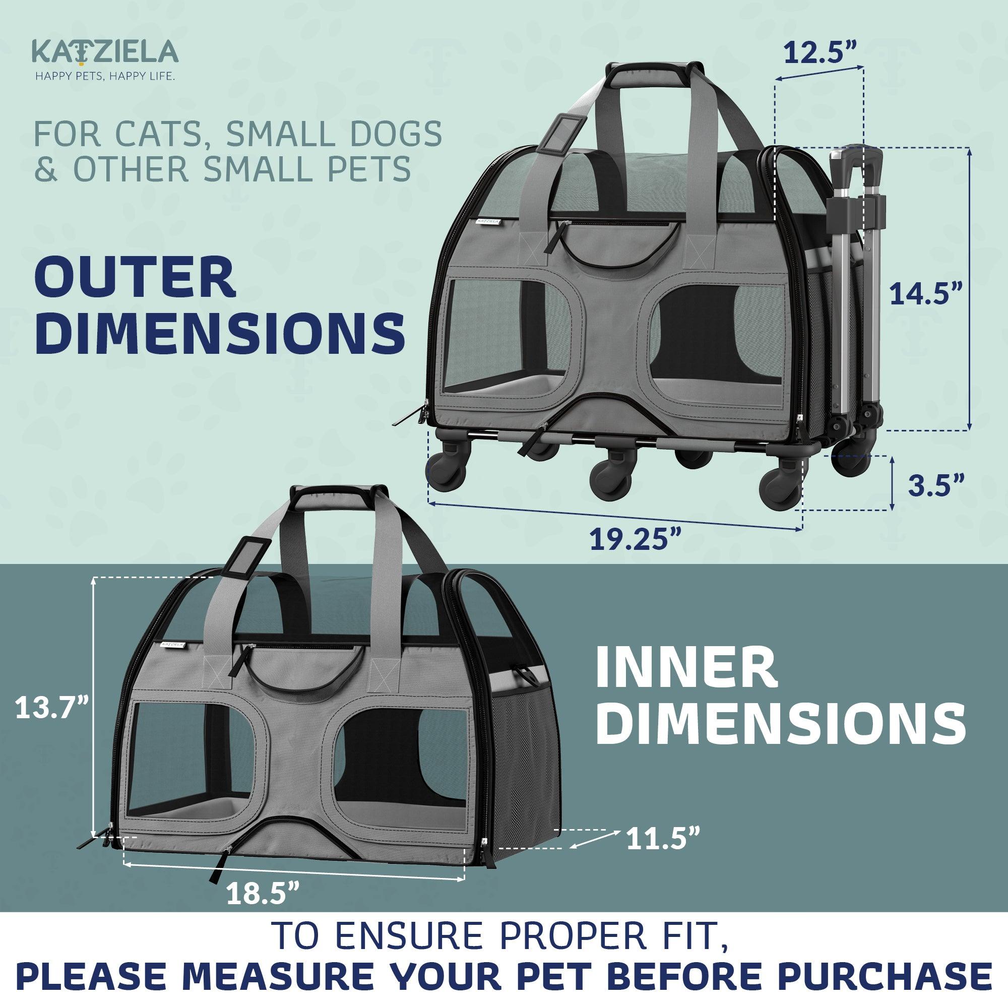 Luxury Rider Pet Carrier | Rolling Travel Carrier with Wheels