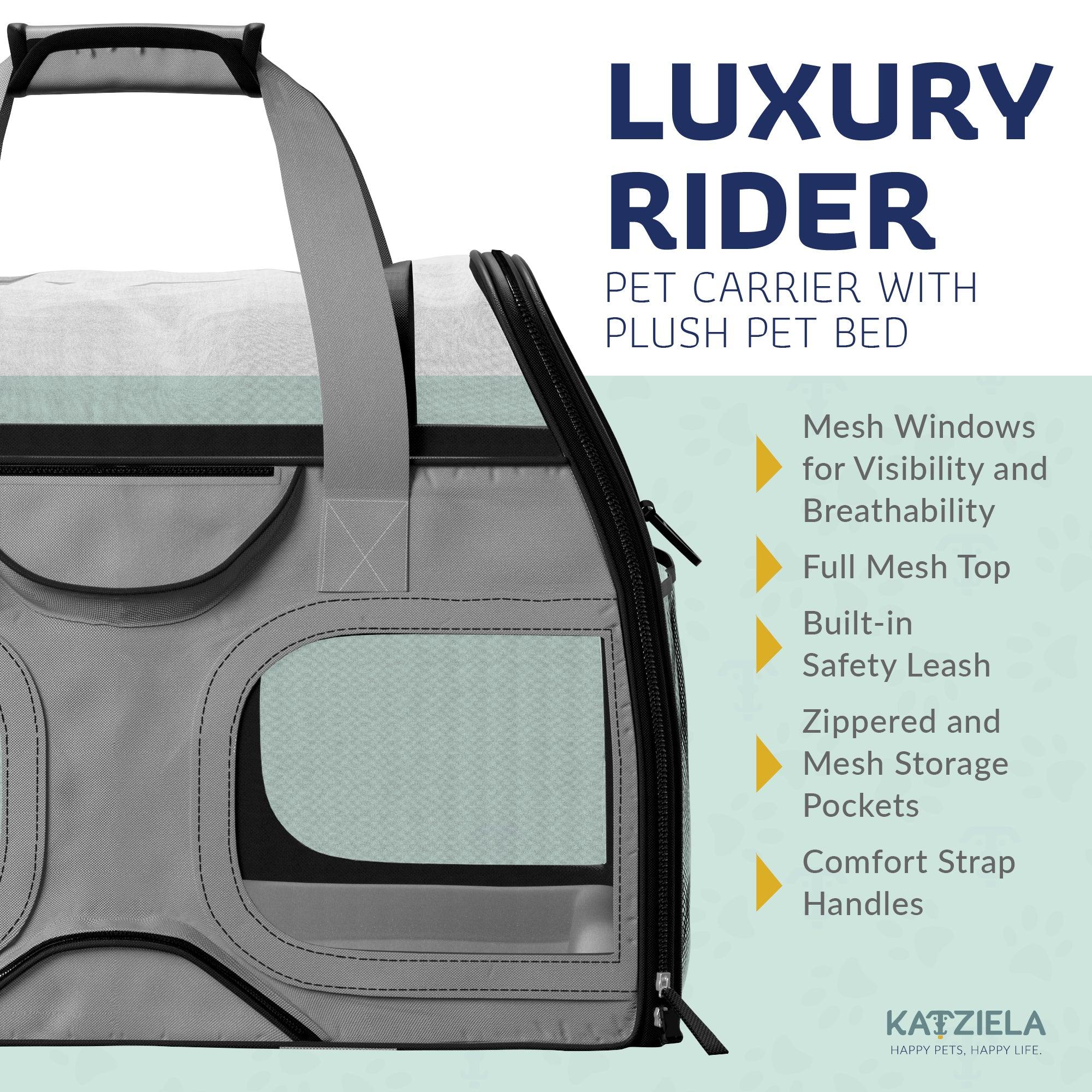 Luxury Rider Pet Carrier | Rolling Travel Carrier with Wheels