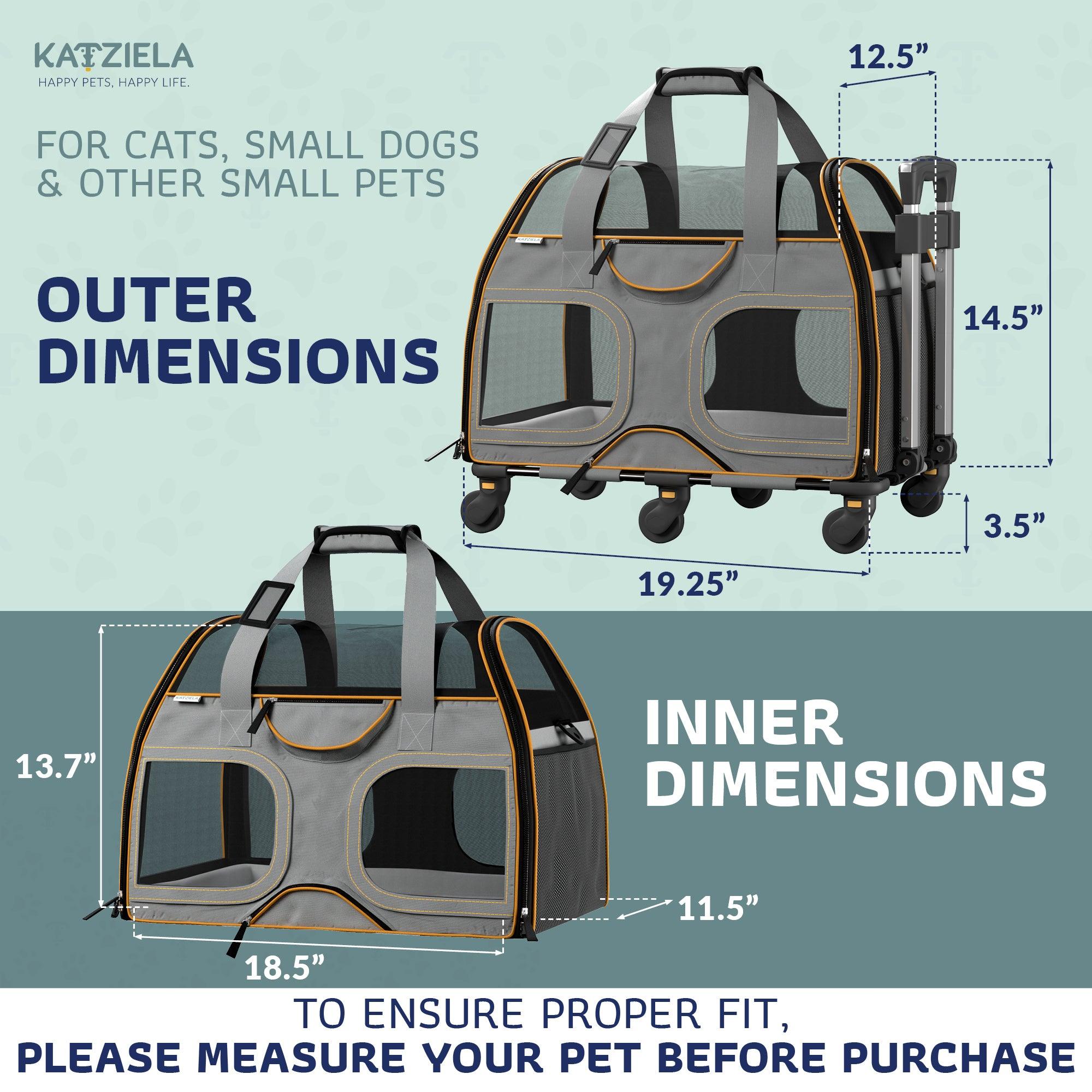 Luxury Rider Pet Carrier | Rolling Travel Carrier with Wheels