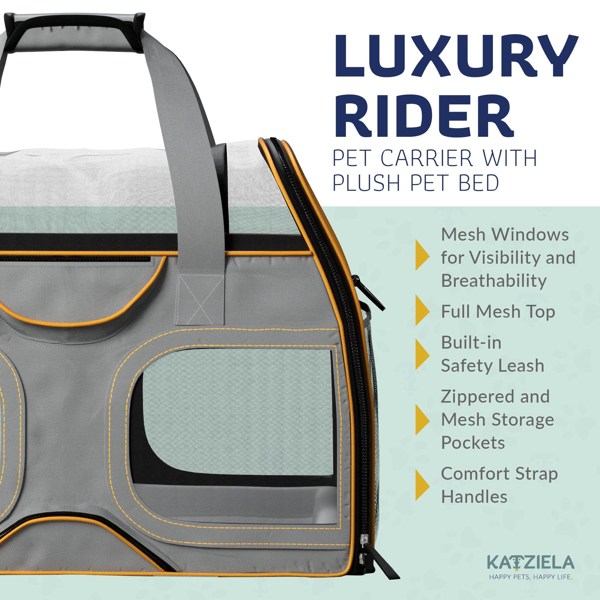 Luxury Rider Pet Carrier | Rolling Travel Carrier with Wheels
