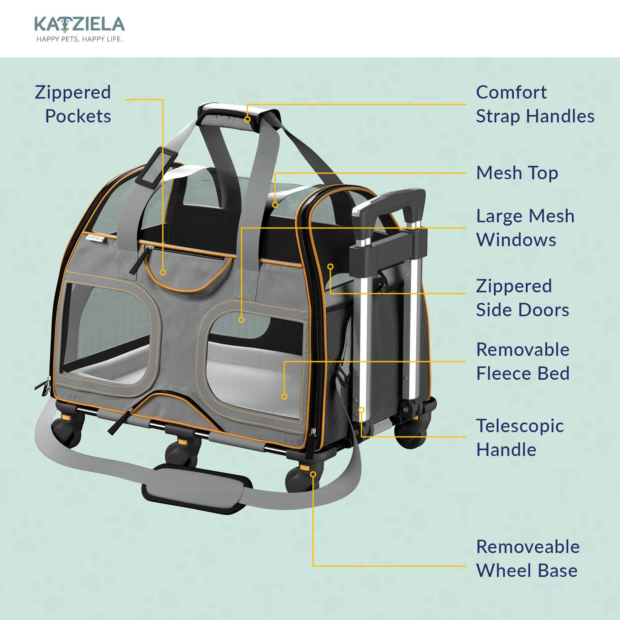 Luxury Rider Pet Carrier | Rolling Travel Carrier with Wheels