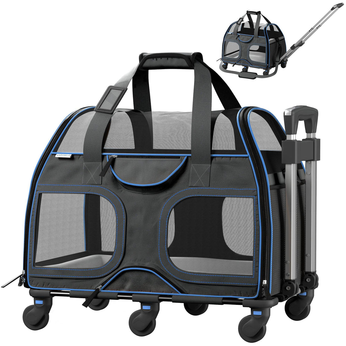 Luxury Rider Pet Carrier | Rolling Travel Carrier with Wheels