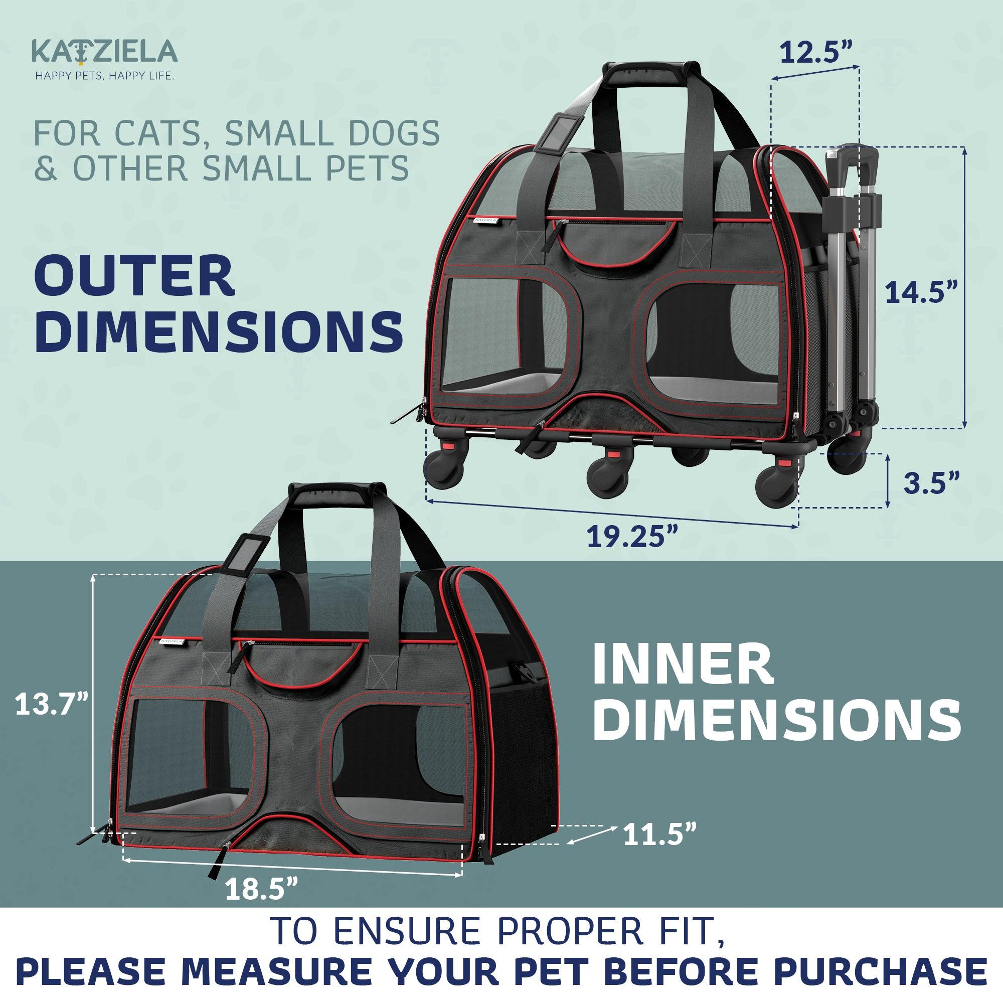 Luxury Rider Pet Carrier | Rolling Travel Carrier with Wheels