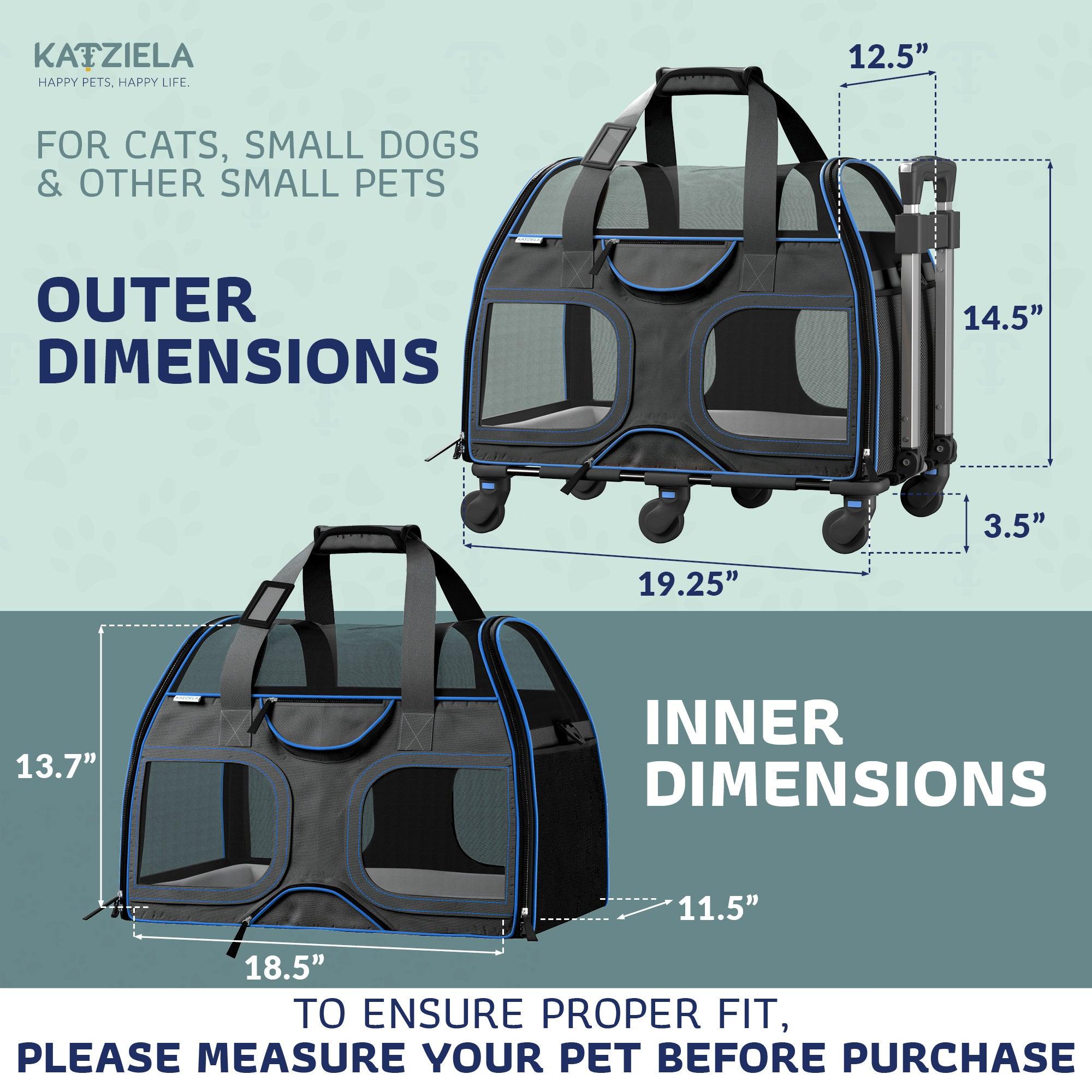 Luxury Rider Pet Carrier | Rolling Travel Carrier with Wheels