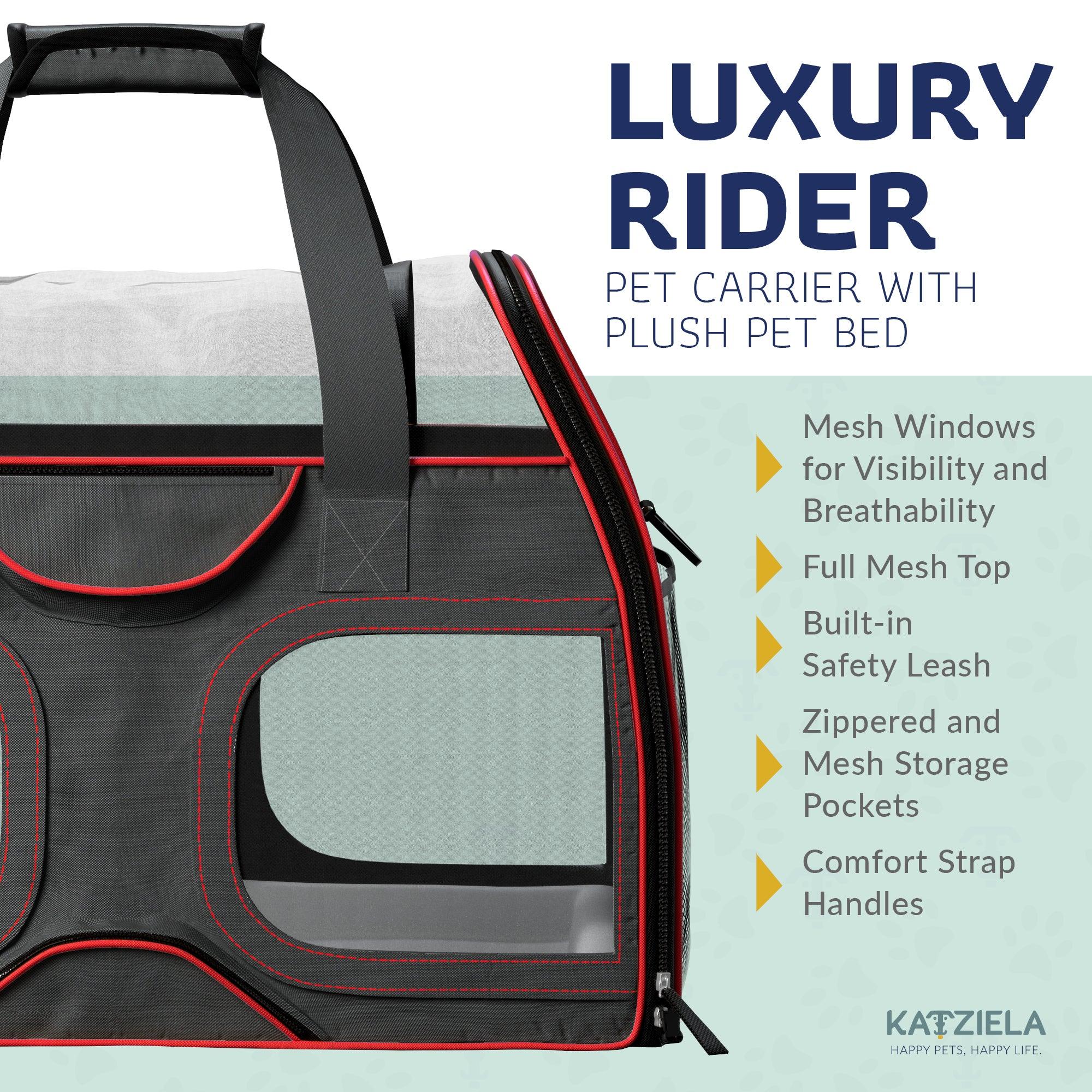 Luxury Rider Pet Carrier | Rolling Travel Carrier with Wheels