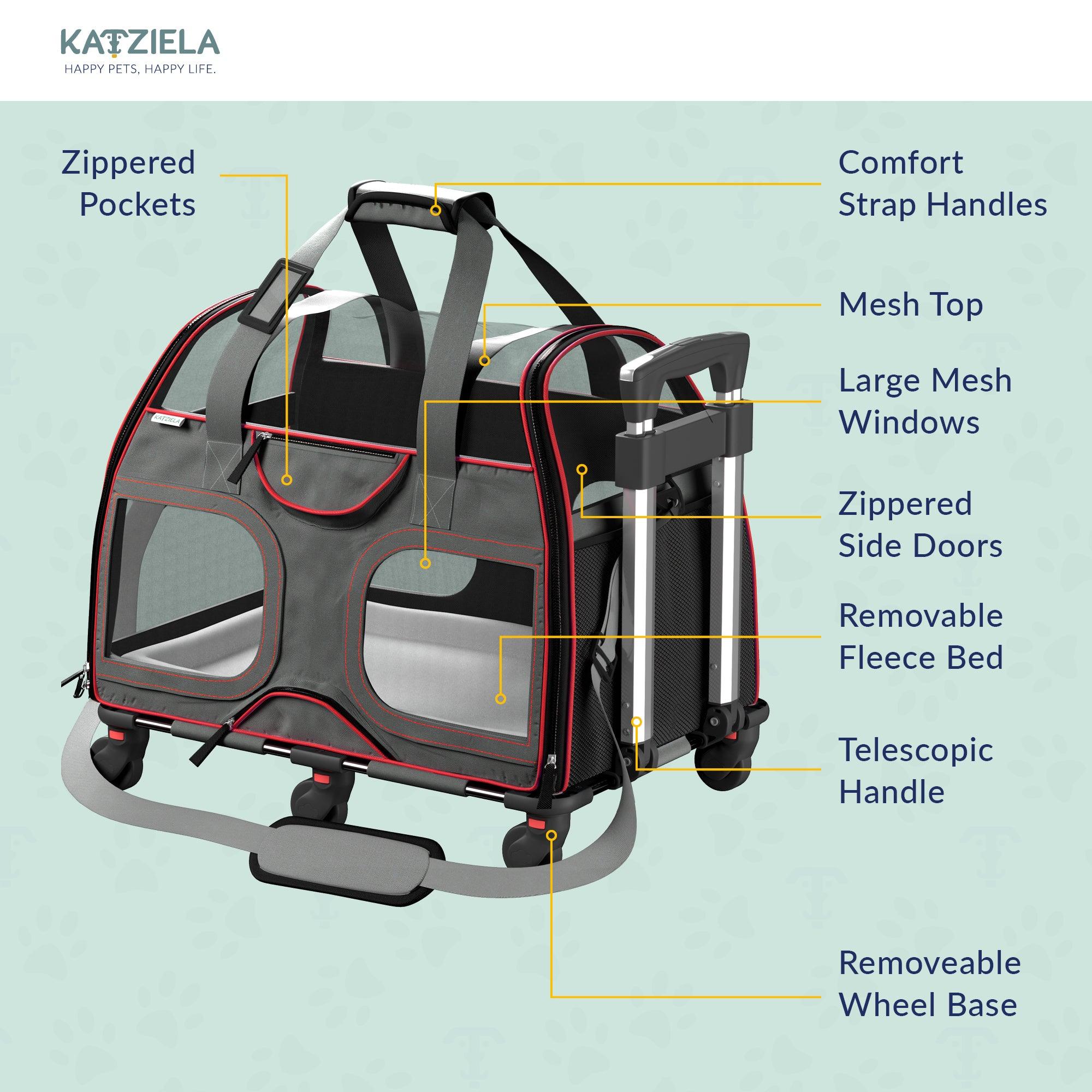 Luxury Rider Pet Carrier | Rolling Travel Carrier with Wheels