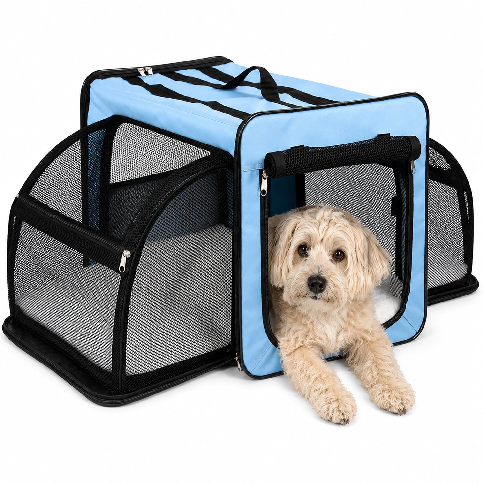 Expandable Folding Pet Crate | Lightweight Dog Carrier House