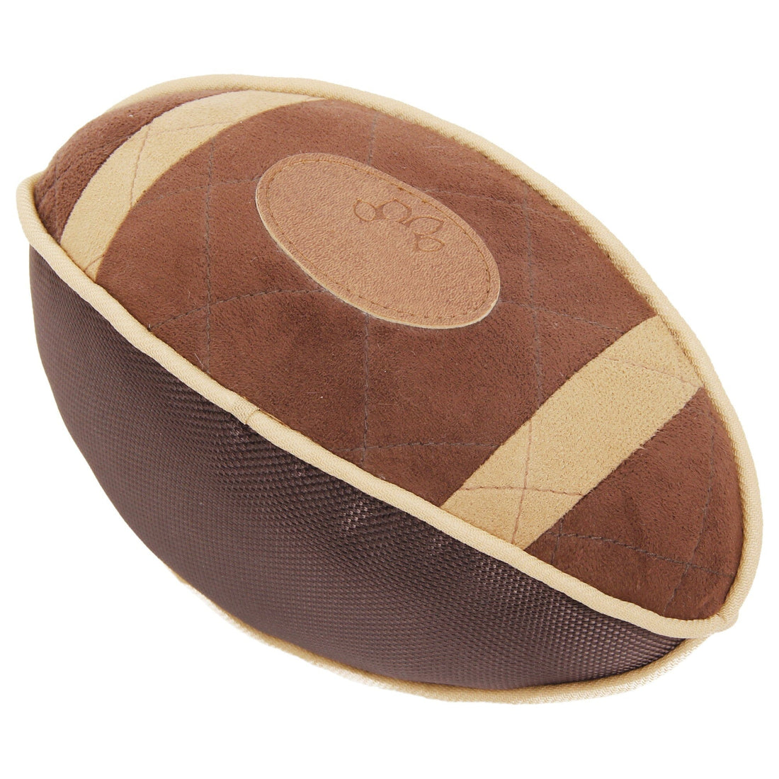 Pet Life ® 'Pugskin' Durable Oxford Nylon and Mesh Plush Squeaky Football Dog Toy