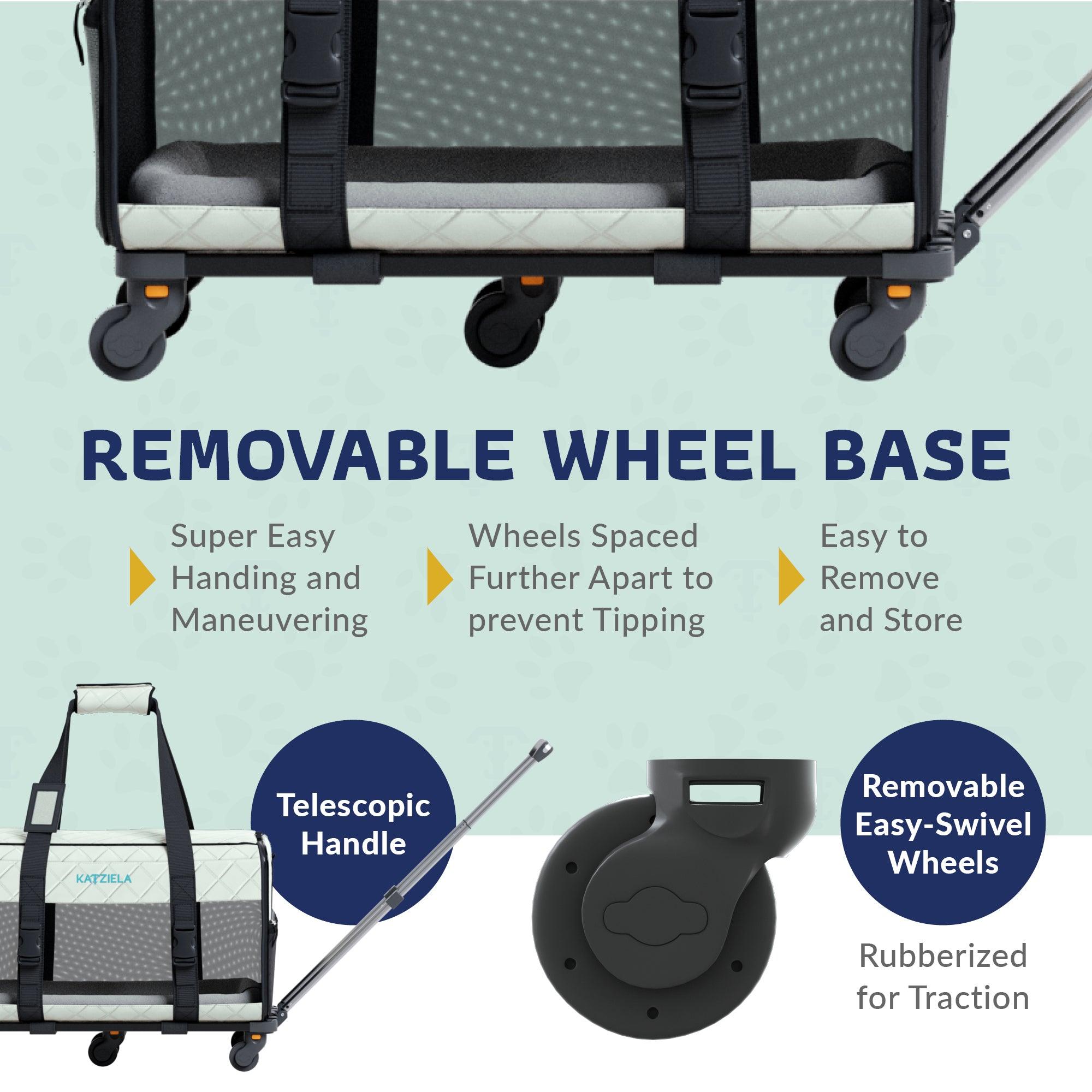 Quilted Pet Carrier with Wheels | Rolling Travel Carrier