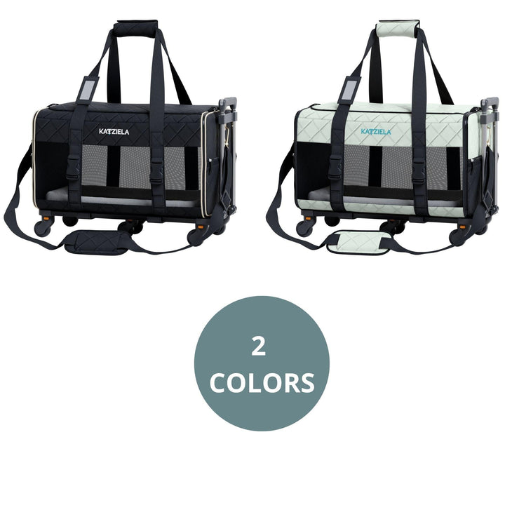 Quilted Pet Carrier with Wheels | Rolling Travel Carrier