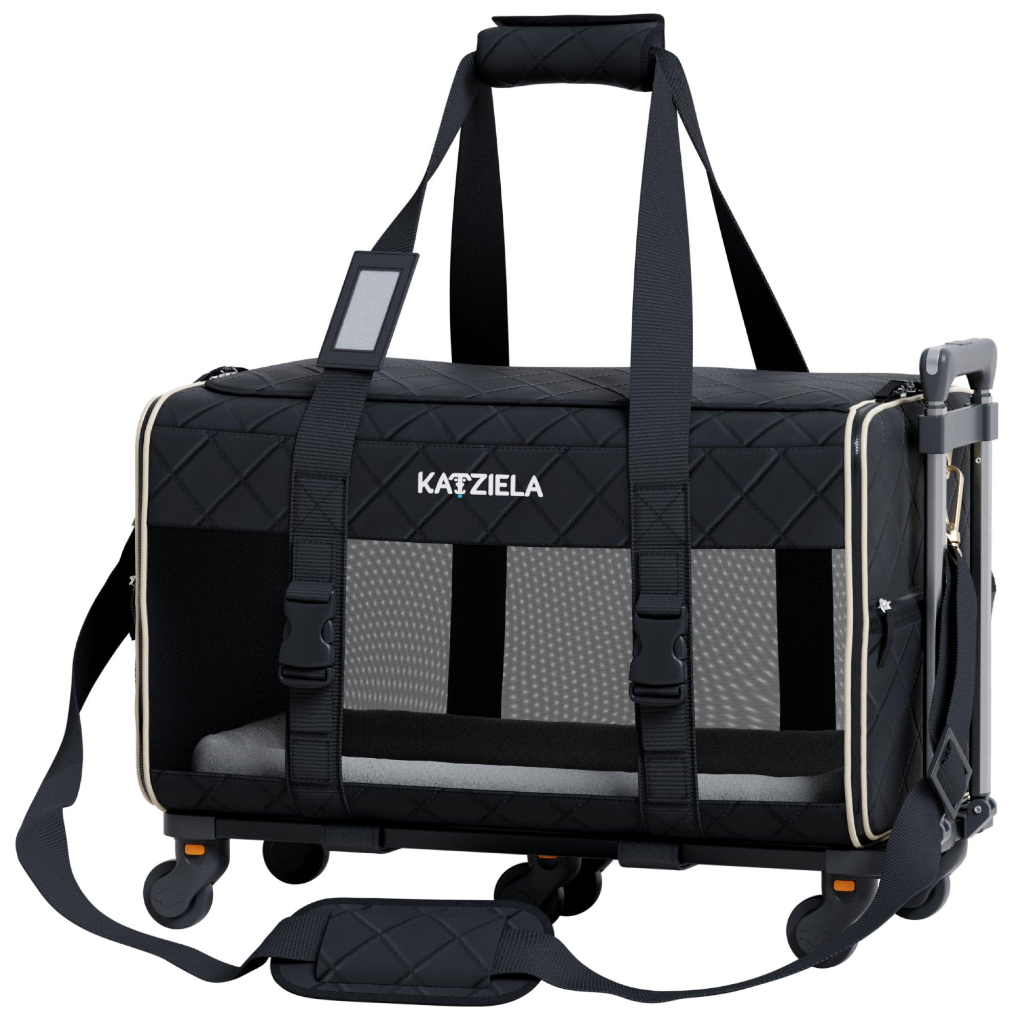 Quilted Pet Carrier with Wheels | Rolling Travel Carrier