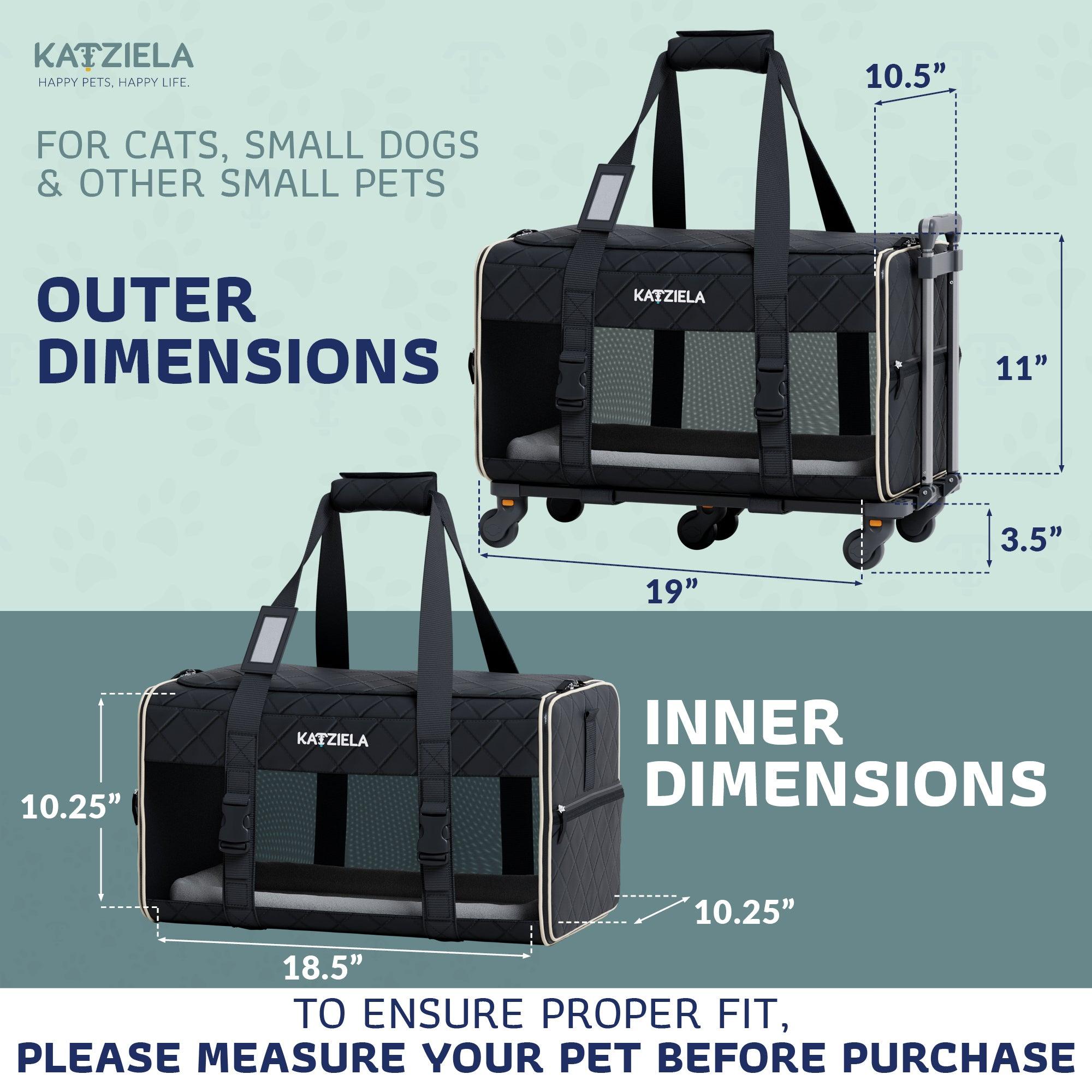Quilted Pet Carrier with Wheels | Rolling Travel Carrier